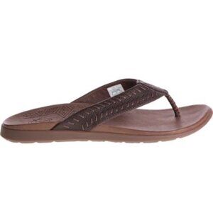 Chaco Jackson Leather Sandals Thongs Flip Flops Brown Mens‎ Sz 9 Slip On Summer